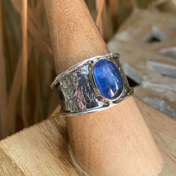 Kyanite Brazil Sterling Silver Ring Size 9.5 - Picture 4 of 16